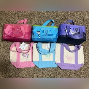 NEW Trader Joe’s pastel mini tote bags and insulated bags